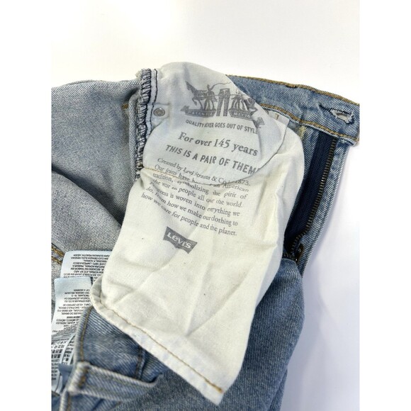 Levi's 505 Mens Regular Blue Jeans 30x30 Light Wash - Picture 8 of 13